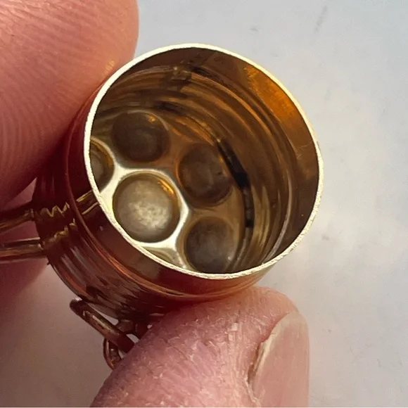 14K Yellow Gold Drum Charm Pendant 6.30 grams Vintage - Picture 10 of 16